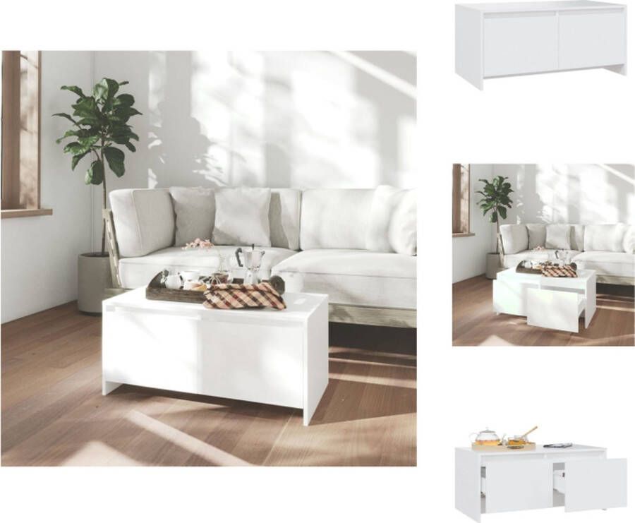 VidaXL Salontafel Salontafels Koffie Tafel Salon Tafel Salontafel 90x50x41 5 cm bewerkt hout wit