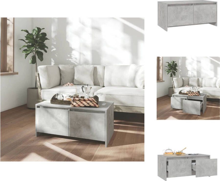 VidaXL Salontafel Salontafels Koffie Tafel Salon Tafel Salontafel 90x50x41 5 cm bewerkt hout betongrijs
