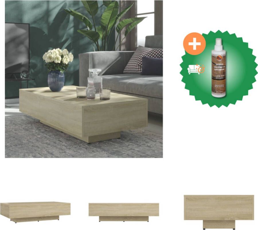 VidaXL Banktafel Bolton Salontafel 115 x 60 x 31 cm Sonoma Eiken Tafel Inclusief Houtreiniger en verfrisser