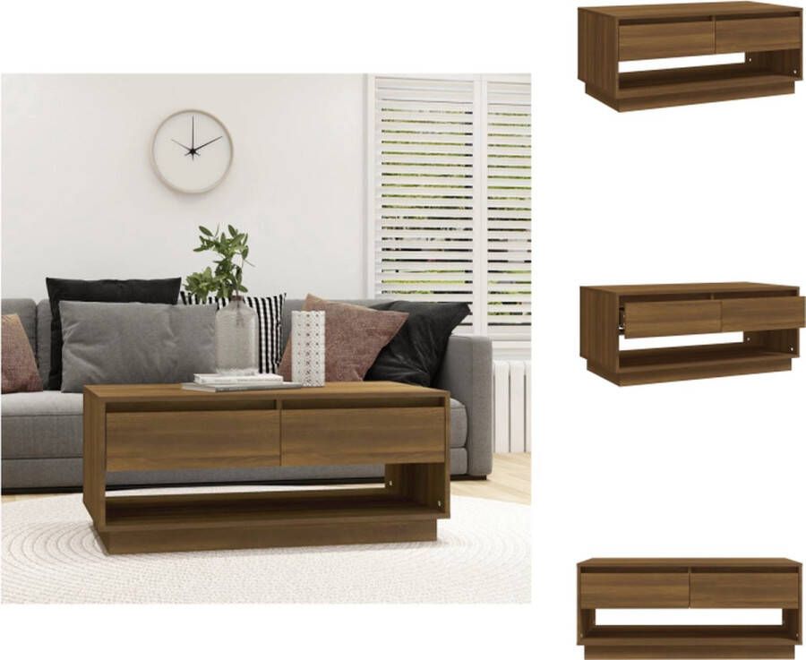 VidaXL Salontafel Salontafels Woonkamertafel Banktafel Salontafel 102 5x55x44 cm bewerkt hout bruin eikenkleurig