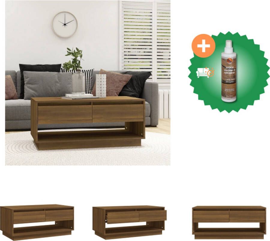 VidaXL Salontafel 102-5x55x44 cm spaanplaat bruin eikenkleurig Tafel Inclusief Houtreiniger en verfrisser