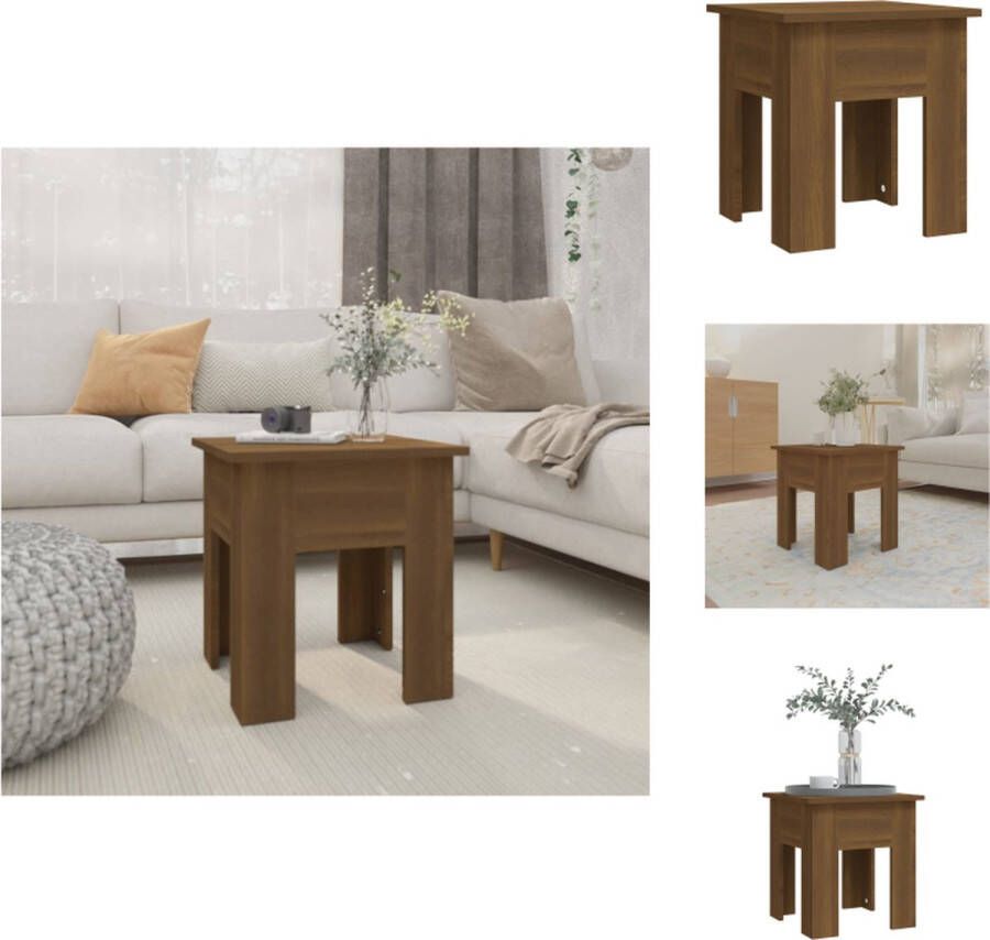 VidaXL Salontafel Salontafels Woonkamertafel Banktafel Salontafel 40x40x42 cm spaanplaat bruineikenkleurig - Foto 2