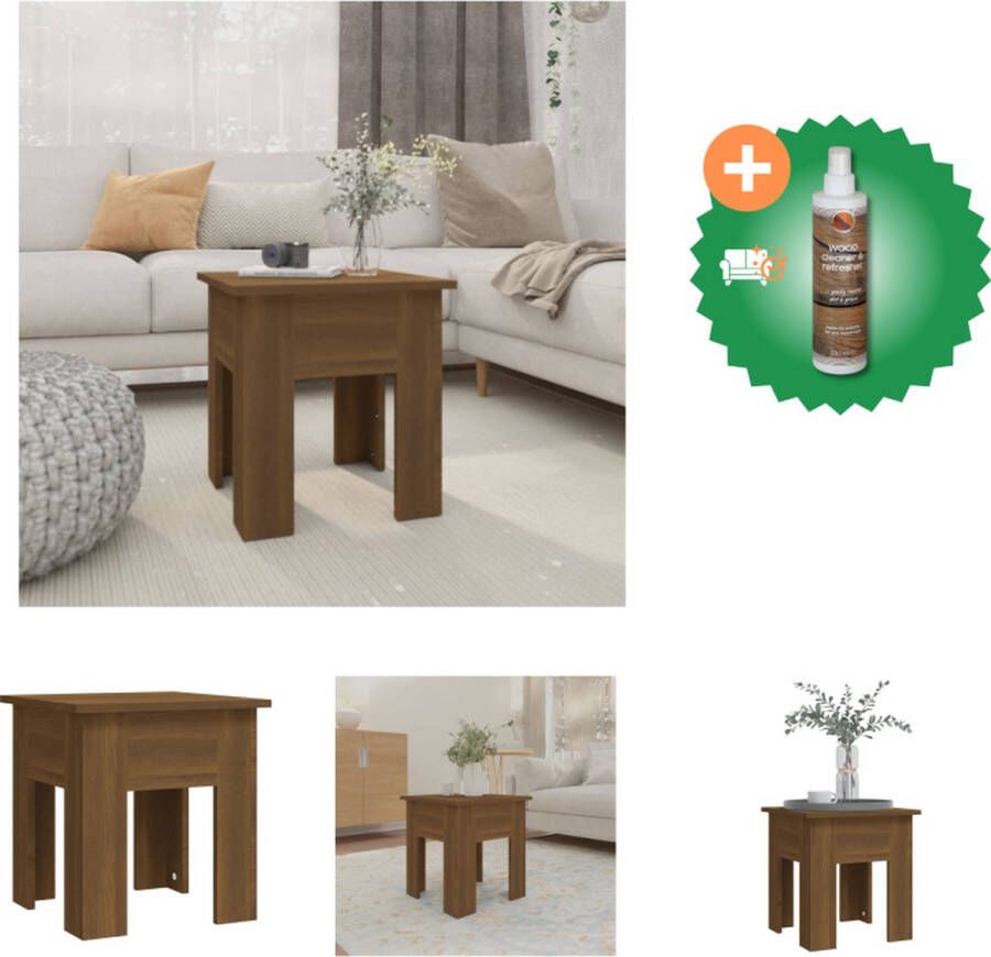 VidaXL Banktafel Bruineiken 40 x 40 x 42 cm Montage vereist Tafel Inclusief Houtreiniger en verfrisser