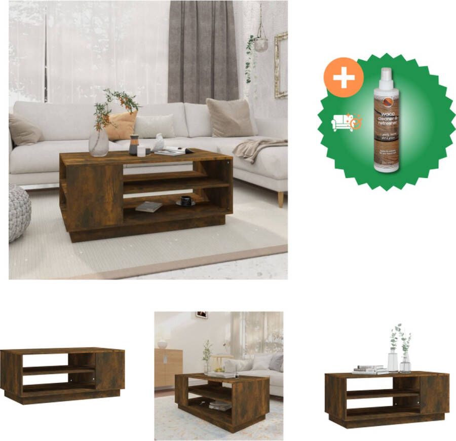 VidaXL Salontafel 102x55x43 cm spaanplaat gerookt eikenkleurig Tafel Inclusief Houtreiniger en verfrisser