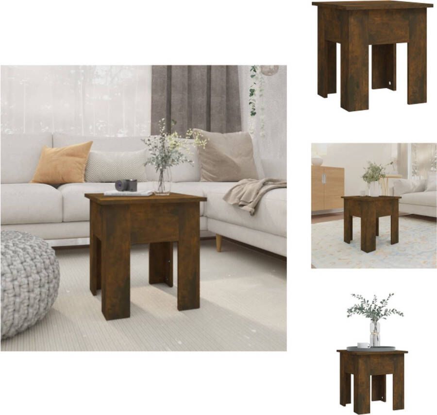 VidaXL Salontafel Salontafels Woonkamertafel Banktafel Salontafel 40x40x42 cm spaanplaat gerookt eikenkleurig