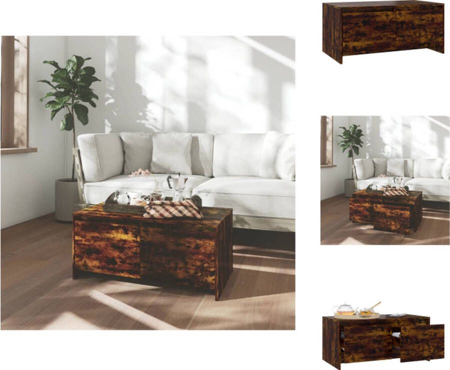 VidaXL Salontafel Salontafels Koffie Tafel Salon Tafel Salontafel 90x50x41 5 cm bewerkt hout gerookt eikenkleurig