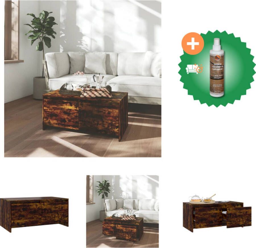 VidaXL Banktafel Gerookt eiken 90 x 50 x 41.5 Stevige constructie Tafel Inclusief Houtreiniger en verfrisser