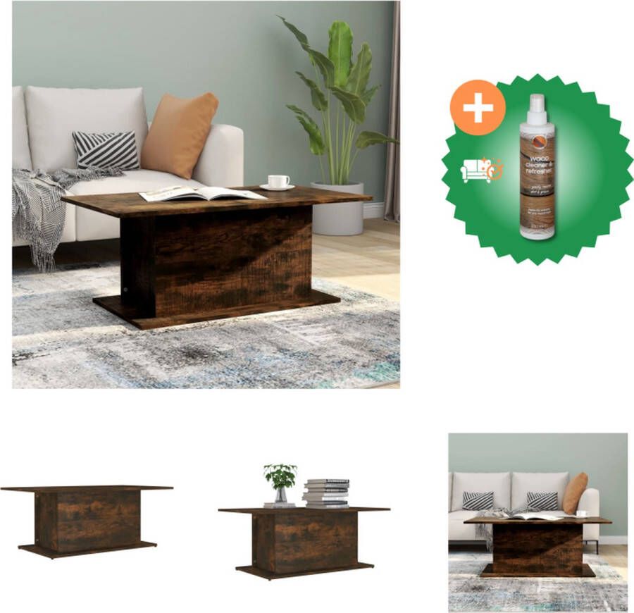 VidaXL Salontafel 102x55-5x40 cm spaanplaat gerookt eikenkleurig Tafel Inclusief Houtreiniger en verfrisser