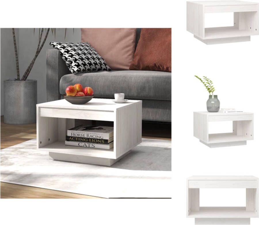 VidaXL Salontafel Salontafels Tafel Tafels Salontafel 50x50x33 5 cm massief grenenhout wit