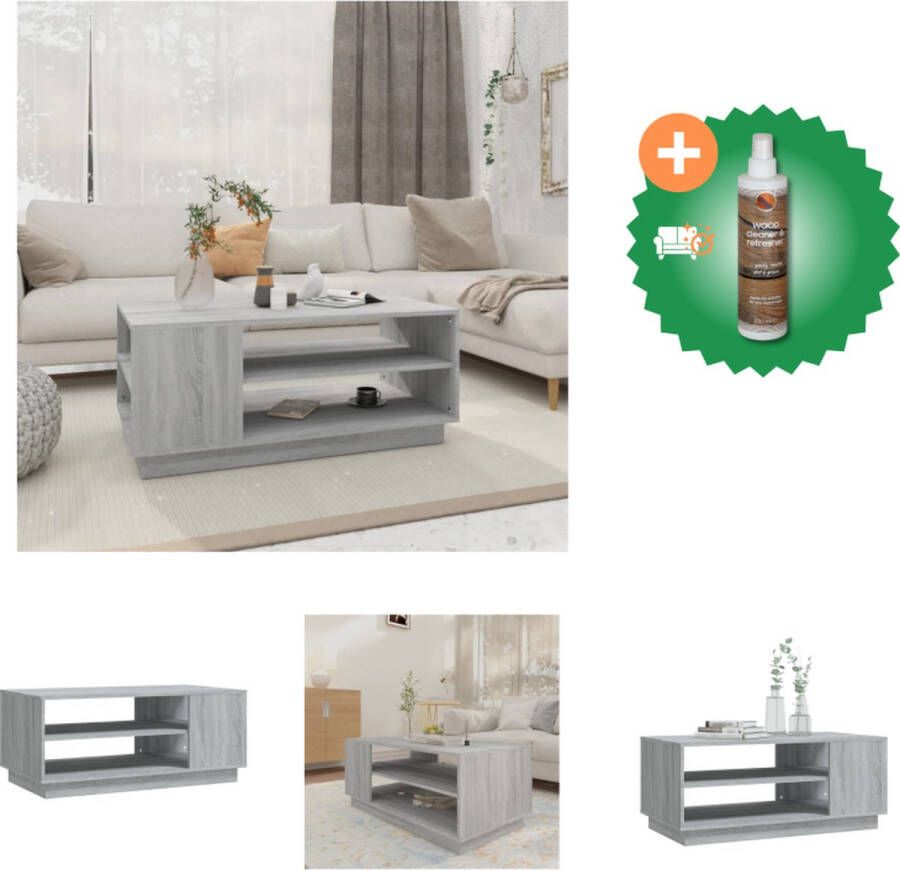 VidaXL Salontafel 102x55x43 cm spaanplaat grijs sonoma eikenkleurig Tafel Inclusief Houtreiniger en verfrisser