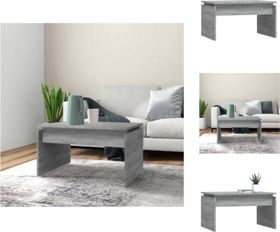 VidaXL Salontafel Salontafels Tafel Bijzettafel Salontafel 68x50x38 cm bewerkt hout grijs sonoma eiken