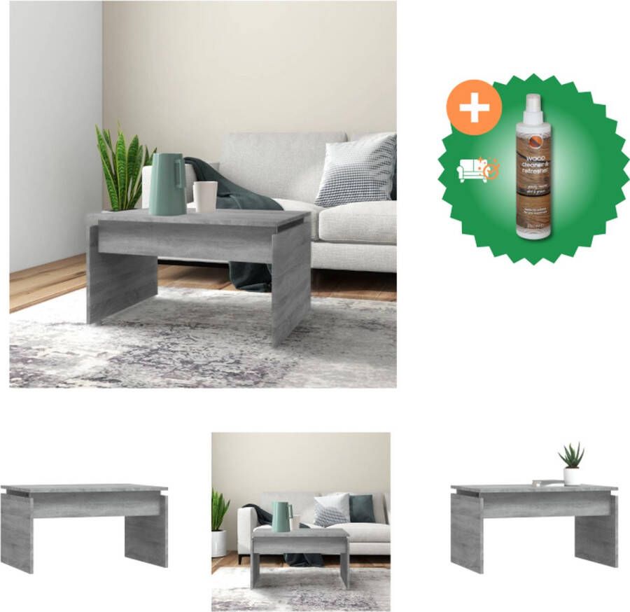 VidaXL Salontafel 68x50x38 cm bewerkt hout grijs sonoma eiken Tafel Inclusief Houtreiniger en verfrisser
