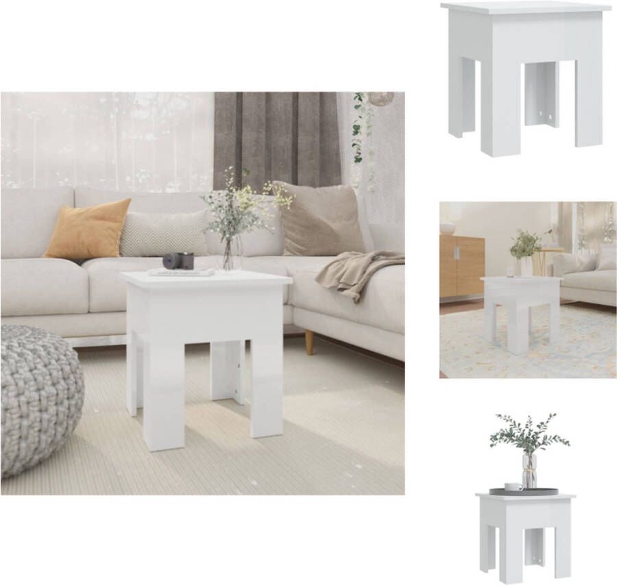 VidaXL Salontafel Salontafels Woonkamertafel Banktafel Salontafel 40x40x42 cm bewerkt hout hoogglans wit
