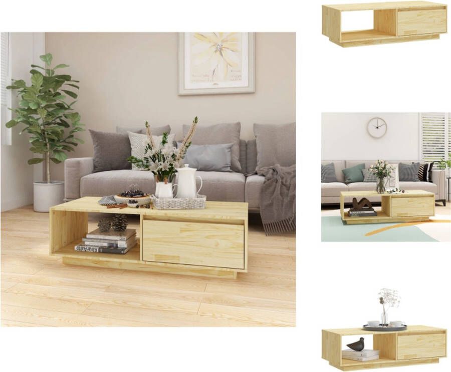 VidaXL Banktafel Modern ontwerp Massief grenenhout 110 x 50 x 33.5 cm Opbergschap Tafel - Foto 2