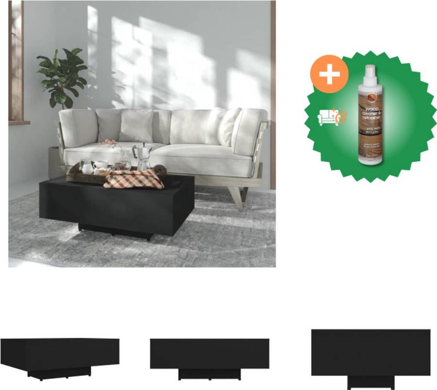 VidaXL Banktafel Modern Salontafel Bijzettafel 85x55x31 cm Zwart Spaanplaat Tafel Inclusief Houtreiniger en verfrisser