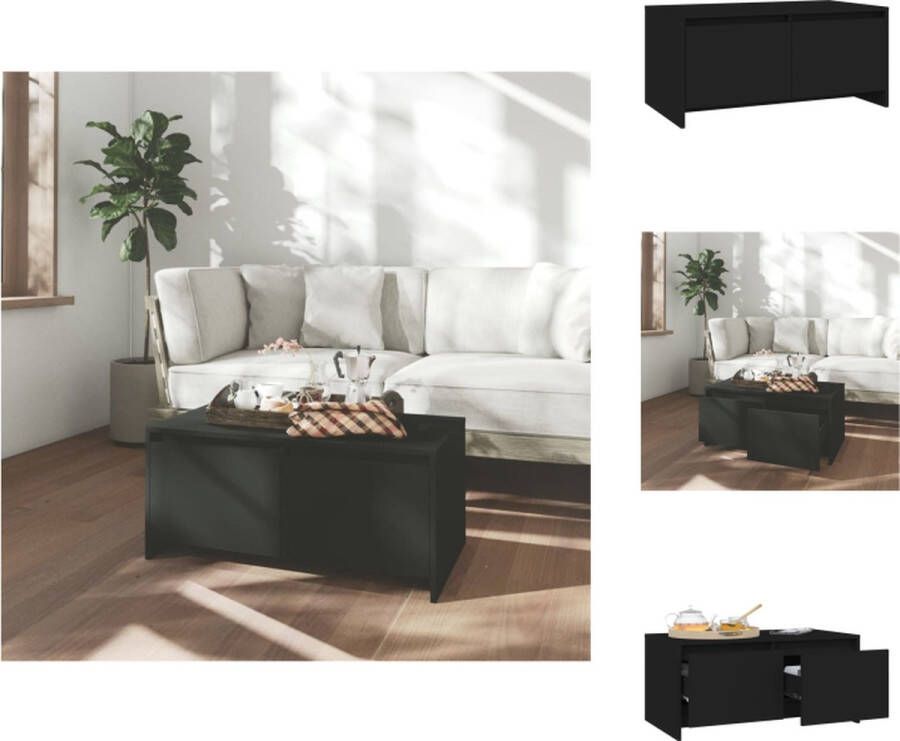 VidaXL Salontafel Salontafels Koffie Tafel Salon Tafel Salontafel 90x50x41 5 cm bewerkt hout zwart - Foto 2