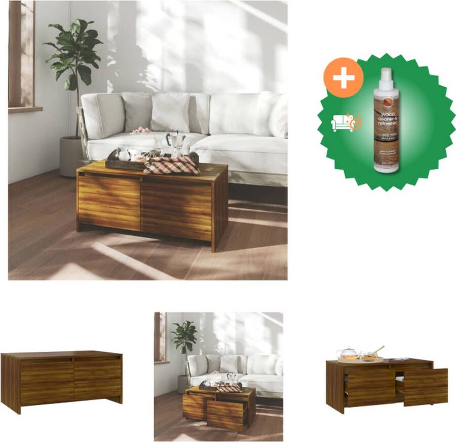 VidaXL Banktafel Moderne Banktafel Bruineiken 90 x 50 x 41.5 cm Stevig en duurzaam Tafel Inclusief Houtreiniger en verfrisser