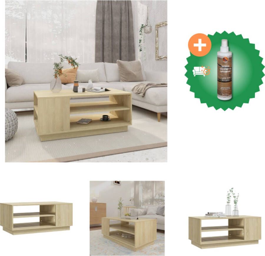 VidaXL Salontafel 102x55x43 cm spaanplaat sonoma eikenkleurig Tafel Inclusief Houtreiniger en verfrisser