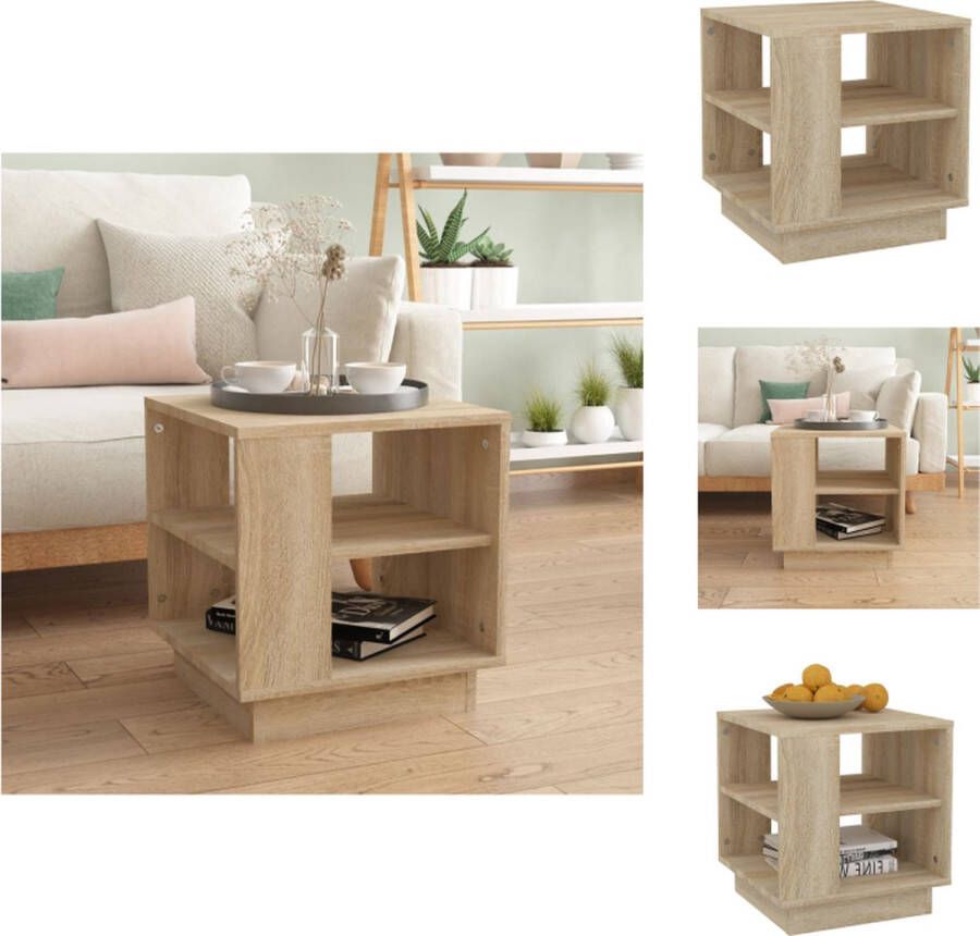 VidaXL Salontafel Salontafels Woonkamertafel Banktafel Salontafel 40x40x43 cm bewerkt hout sonoma eikenkleurig