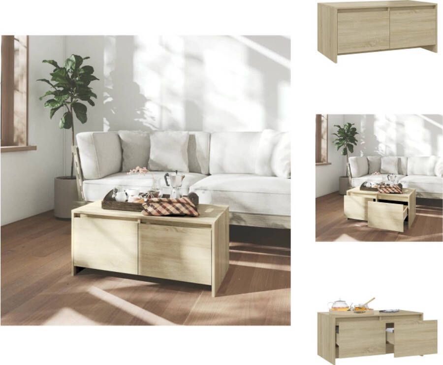 VidaXL Salontafel Salontafels Koffie Tafel Salon Tafel Salontafel 90x50x41 5 cm bewerkt hout sonoma eikenkleurig - Foto 2