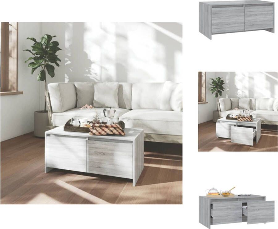 VidaXL Salontafel Salontafels Koffie Tafel Salon Tafel Salontafel 90x50x41 5 cm bewerkt hout grijs sonoma eikenkleurig - Foto 2