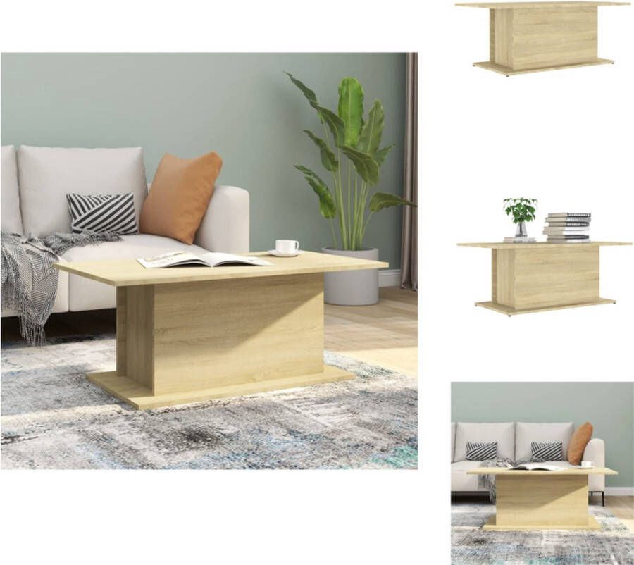 VidaXL Salontafel Salontafels Koffietafel Woonkamertafel Salontafel 102x55 5x40 cm bewerkt hout sonoma eikenkleurig