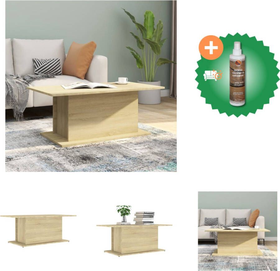 VidaXL Banktafel Sonoma Eiken Spaanplaat 102 x 55.5 x 40 cm Stevig en Duurzaam Tafel Inclusief Houtreiniger en verfrisser
