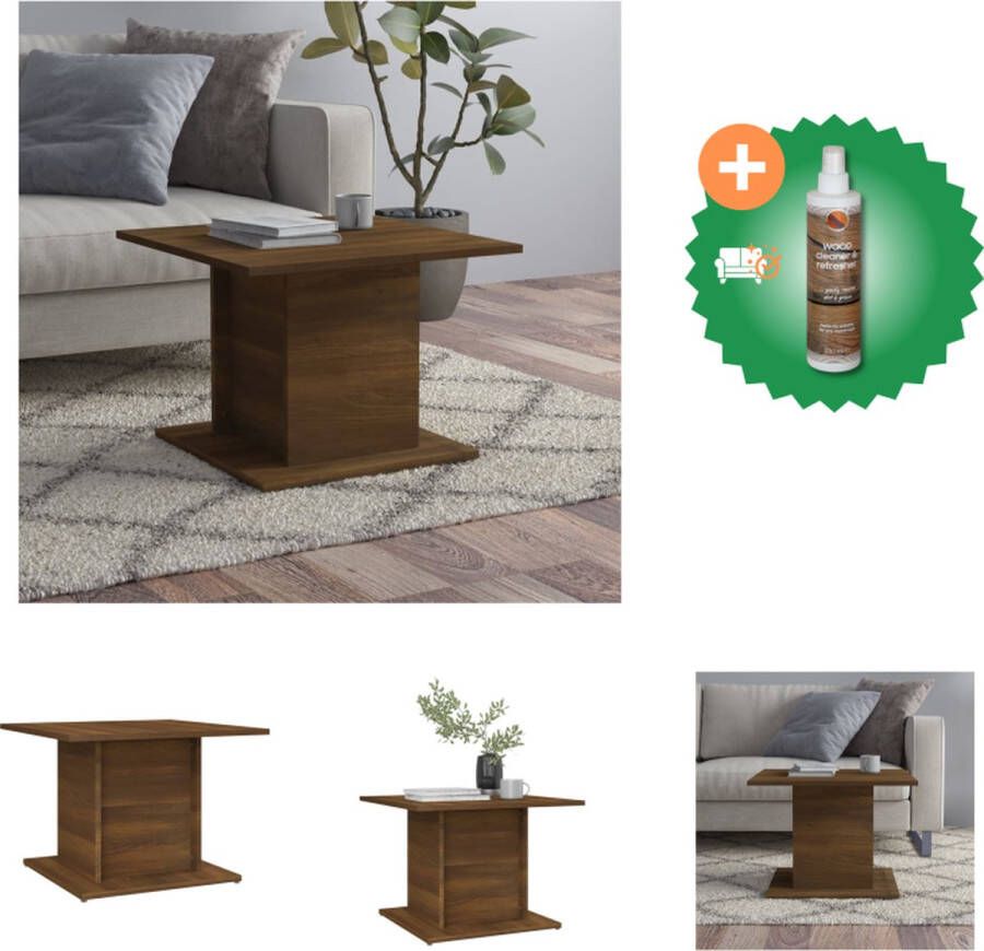 VidaXL Salontafel 55-5x55-5x40 cm spaanplaat bruineikenkleurig Tafel Inclusief Houtreiniger en verfrisser