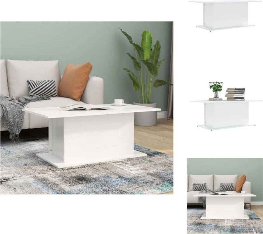 VidaXL Salontafel Salontafels Koffietafel Woonkamertafel Salontafel 102x55 5x40 cm bewerkt hout witr - Foto 2
