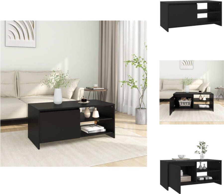 VidaXL Salontafel Salontafels Woonkamertafel Banktafel Salontafel 102x50x45 cm bewerkt hout zwart