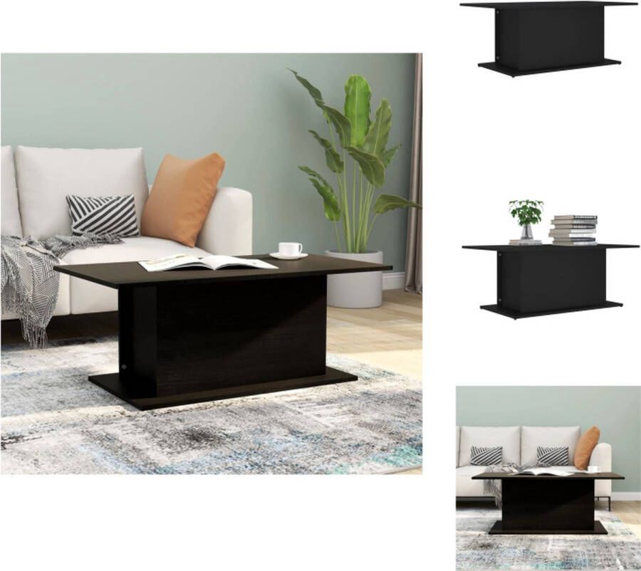 VidaXL Salontafel Salontafels Koffietafel Woonkamertafel Salontafel 102x55 5x40 cm bewerkt hout zwart - Foto 2