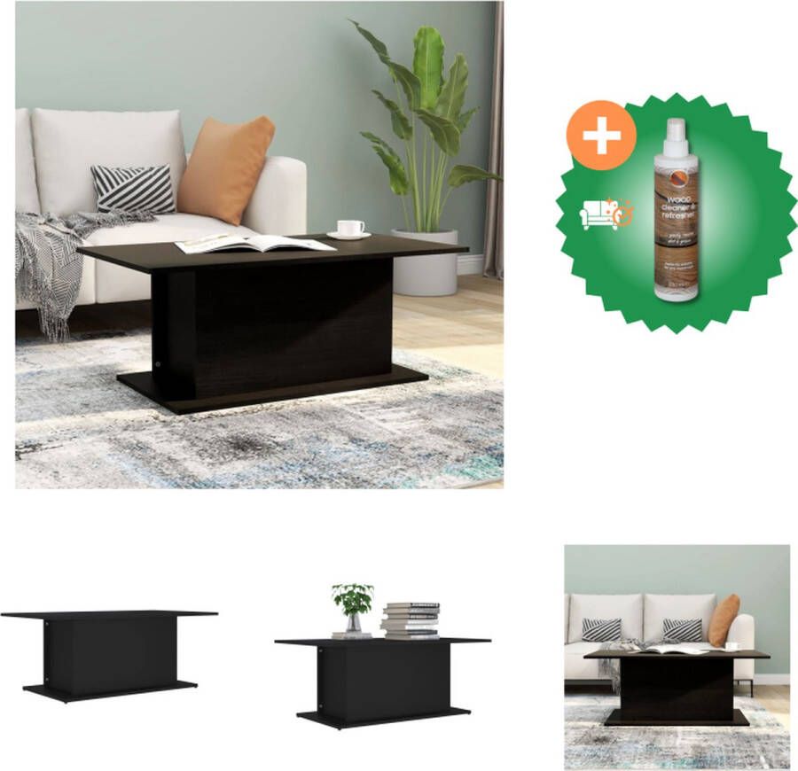 VidaXL Banktafel Zwarte Spaanplaat 102 x 55.5 x 40 cm Stevig en Duurzaam Tafel Inclusief Houtreiniger en verfrisser