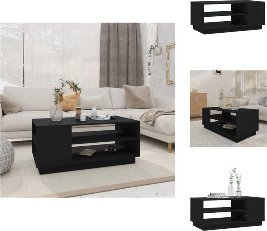 VidaXL Salontafel Salontafels Woonkamertafel Banktafel Salontafel 102x55x43 cm bewerkt hout zwart