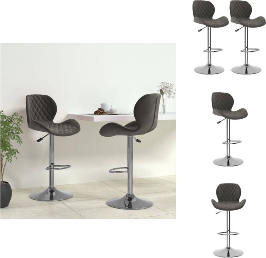 VidaXL Barkruk Barkrukken Barkrukje Barkrukjes Barkrukken 2 st fluweel donkergrijs