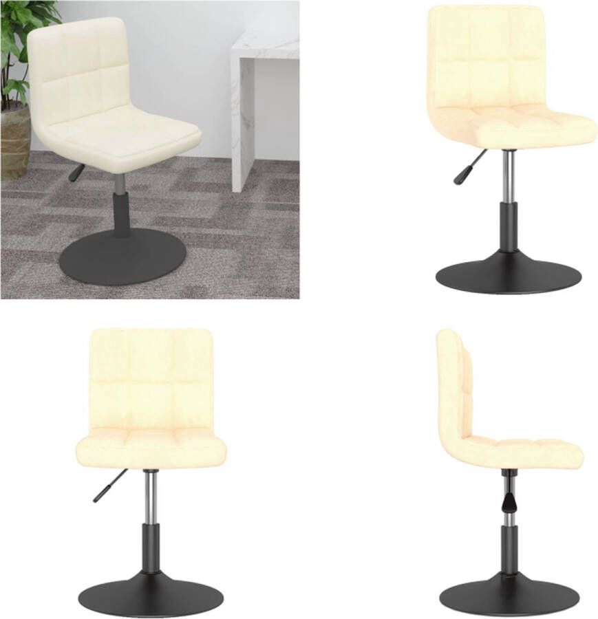 VidaXL Barkruk draaibaar fluweel crèmekleurig Barkruk Barkrukken Barkrukje Barkrukjes