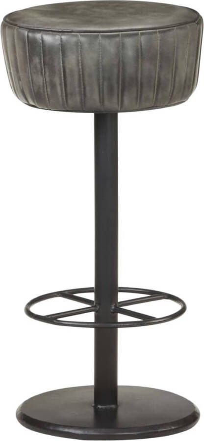 VidaXL -Barkruk-echt-leer-verweerd-grijs