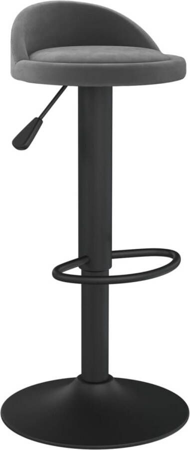 VidaXL Barkruk Fluweel Donkergrijs Verstelbaar Barstoelen Barkruk Stoel Eetkamerstoel Lounge Stoel Design Meubels Velvet Stoel Industriële Stoel
