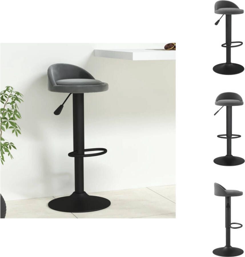 VidaXL -Barkruk-fluweel-donkergrijs - Foto 2