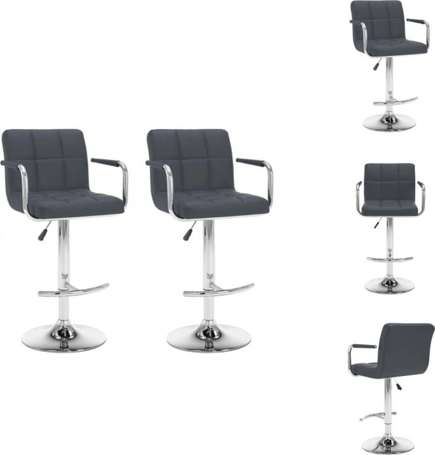 VidaXL Barkruk Barkrukken Bar Kruk Bar Krukken Barkrukken 2 st kunstleer grijs