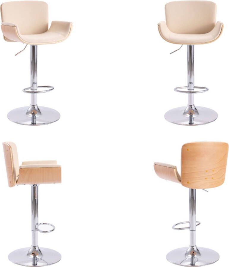 VidaXL Barkruk kunstleer crèmekleurig Barstoel Barstoelen Stoel Stoelen