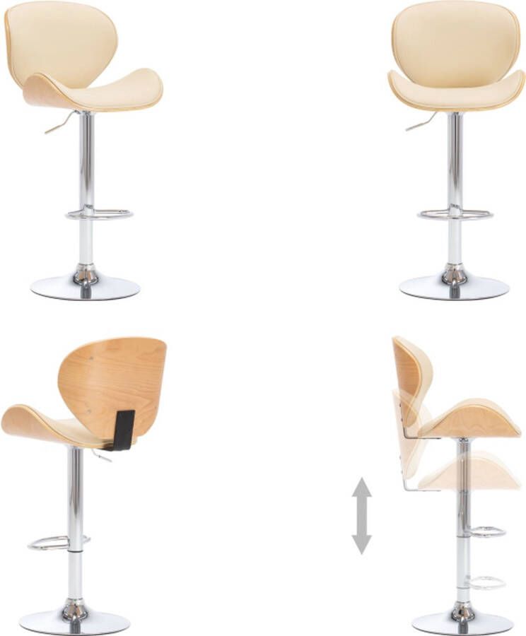 VidaXL Barkruk kunstleer crèmekleurig Barstoel Barstoelen Stoel Stoelen
