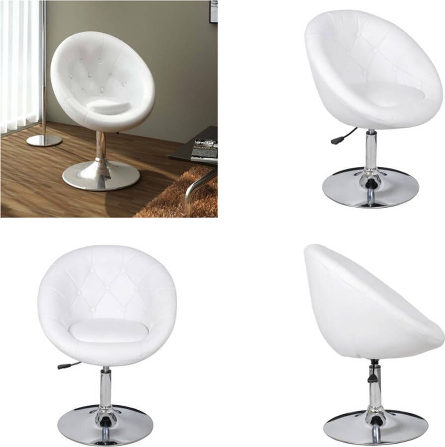 VidaXL Barkruk kunstleer wit Chaise Longue Lounger Loungers Loungebank