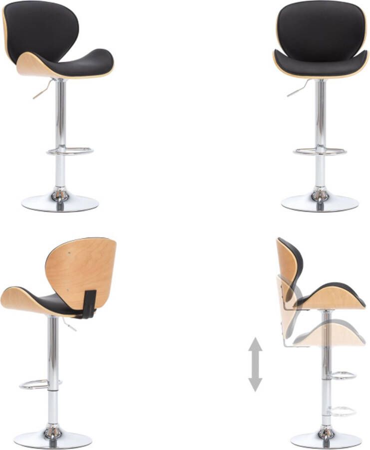 VidaXL Barkruk kunstleer zwart Barstoel Barstoelen Stoel Stoelen