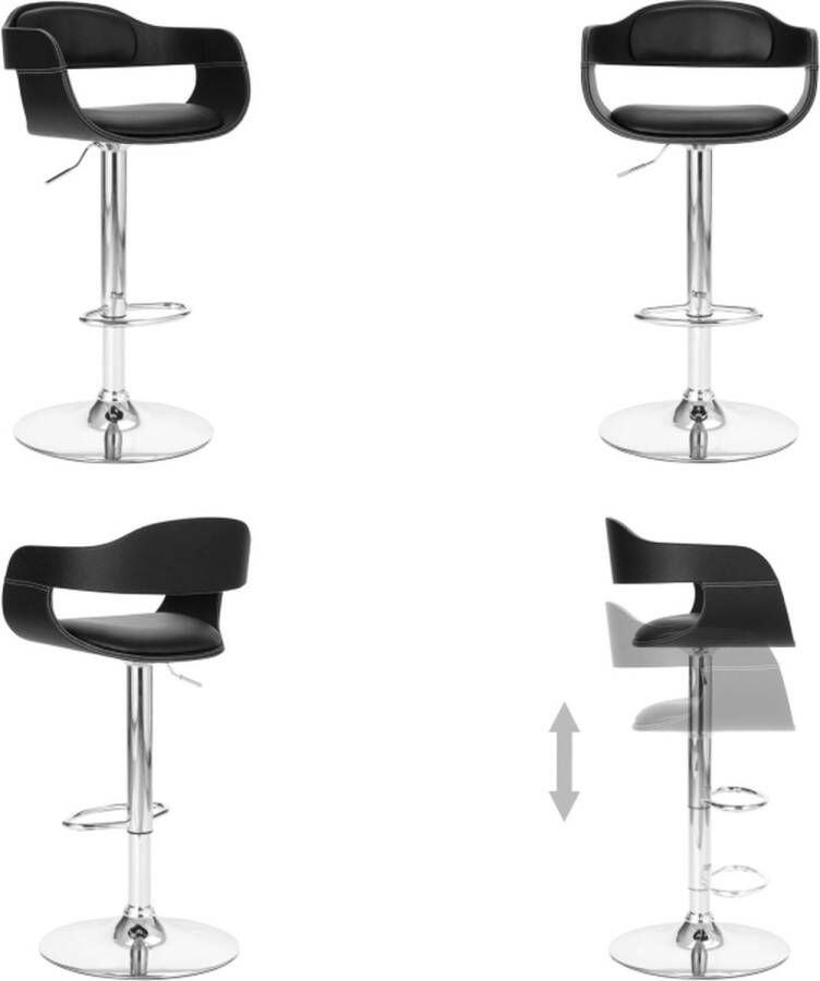 VidaXL Barkruk kunstleer zwart Barstoel Barstoelen Stoel Stoelen - Foto 2