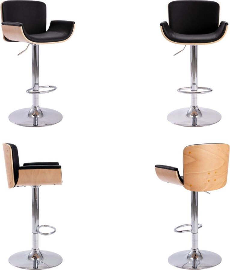 VidaXL Barkruk kunstleer zwart Barstoel Barstoelen Stoel Stoelen