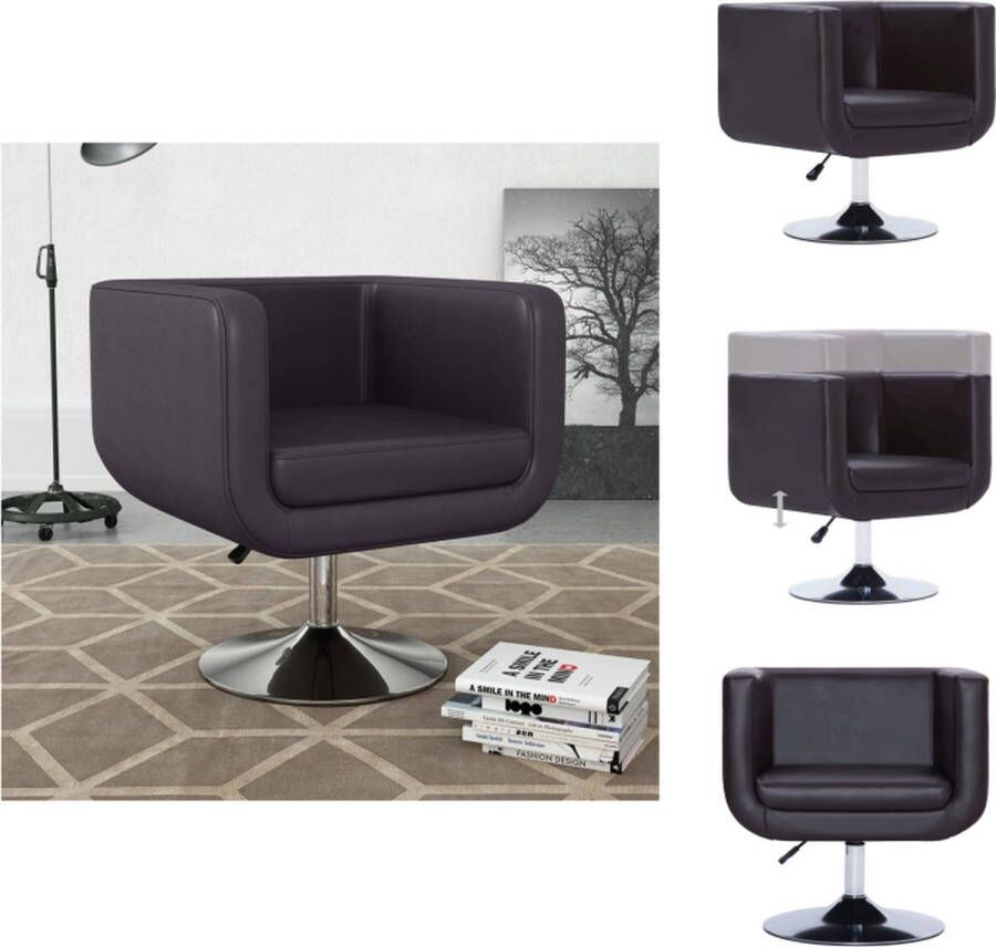 VidaXL Barkruk Luxe Bruin 62 x 56 x (66 76) cm Verstelbaar Fauteuil