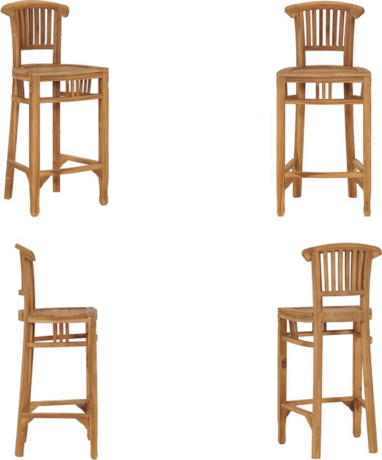 VidaXL Barkruk massief teakhout Barstoel Barstoelen Barkruk Barkrukken