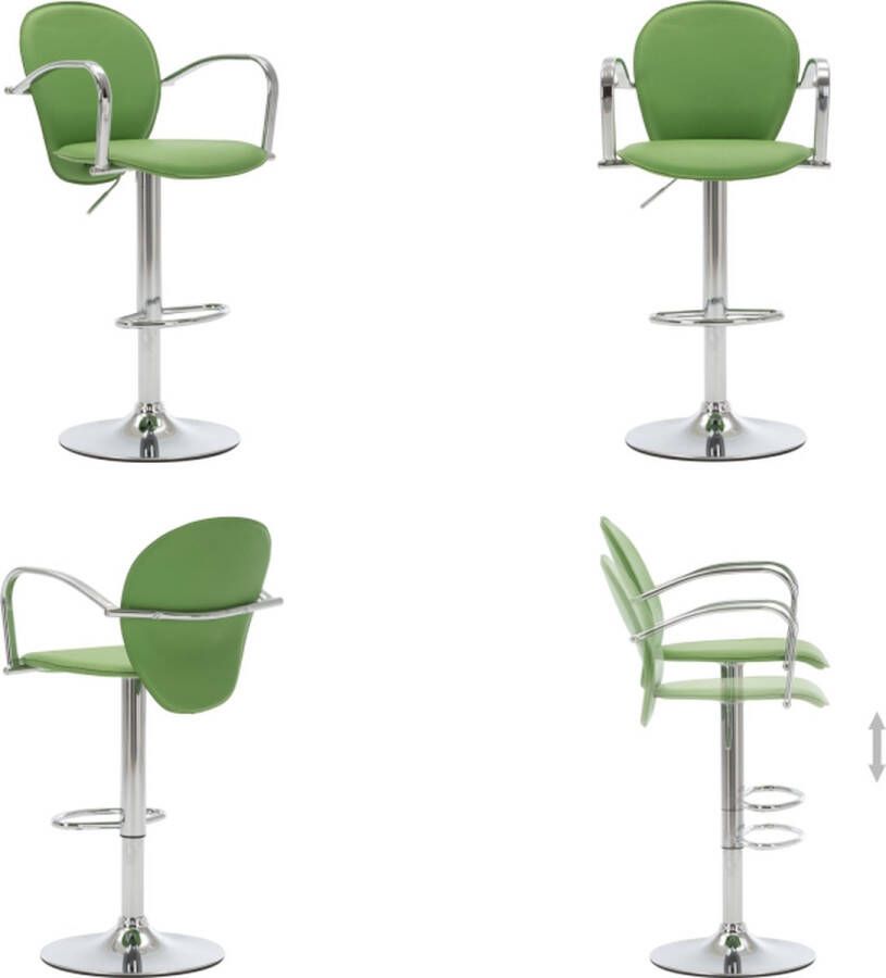 VidaXL Barkruk met armleuning kunstleer groen Barkruk Barkrukken Kruk Krukken