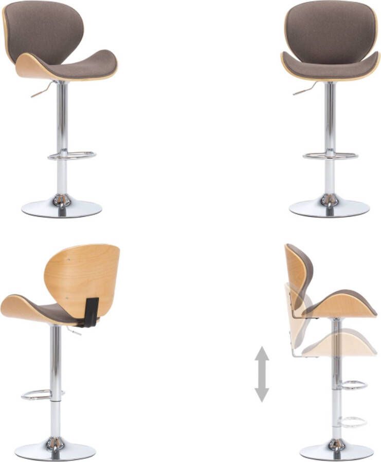 VidaXL Barkruk stof taupe Barstoel Barstoelen Stoel Stoelen