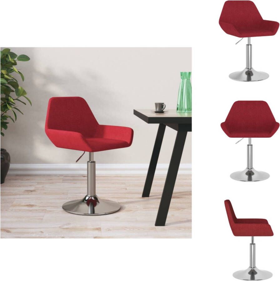 VidaXL Barkruk Wijnrood 50 x 51 x (70 84) cm Draaibaar Gasveermechanisme Barkruk